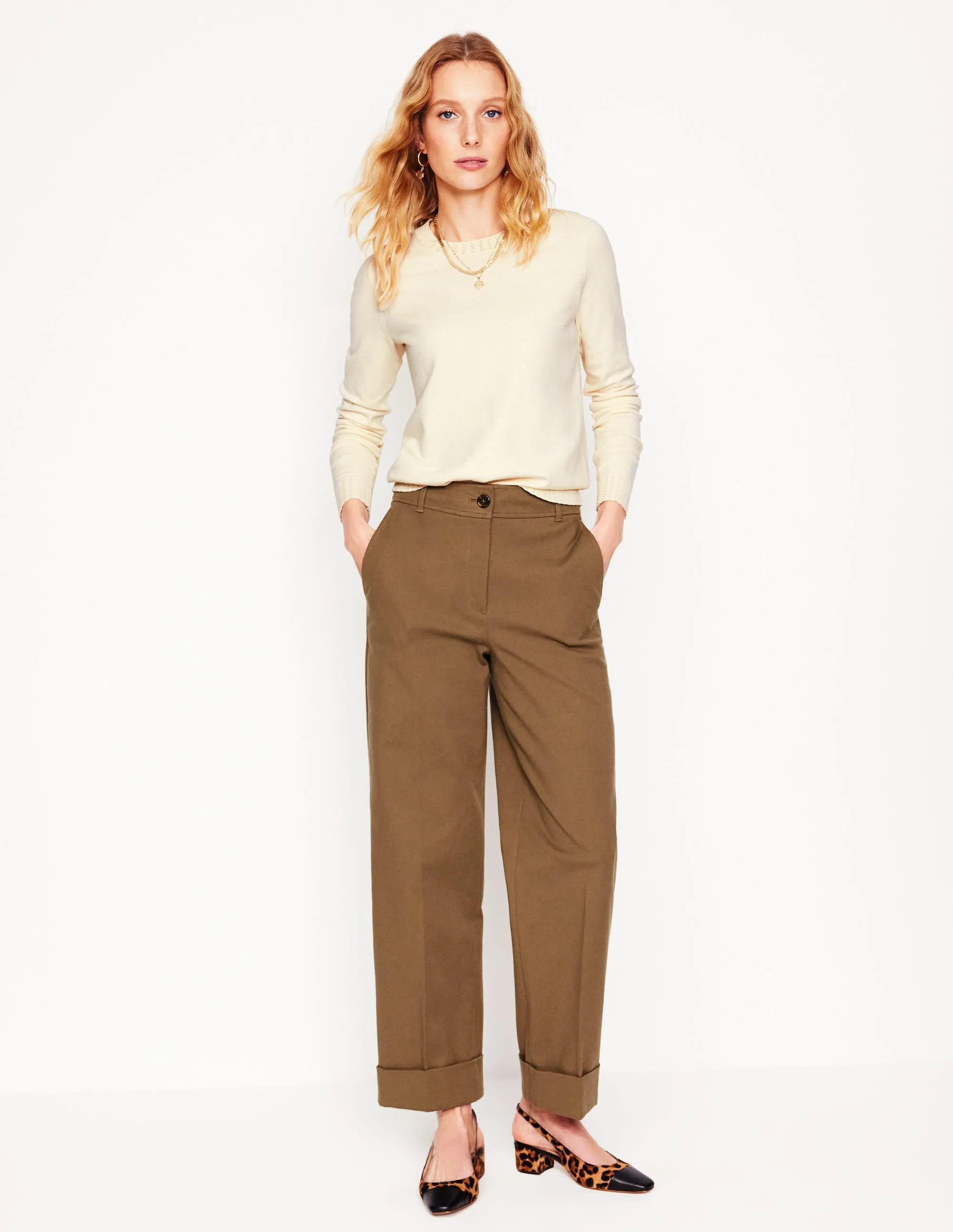 Emilia Cotton Crew Jumper-Warm Ivory Subtle Elegance Urban Ready