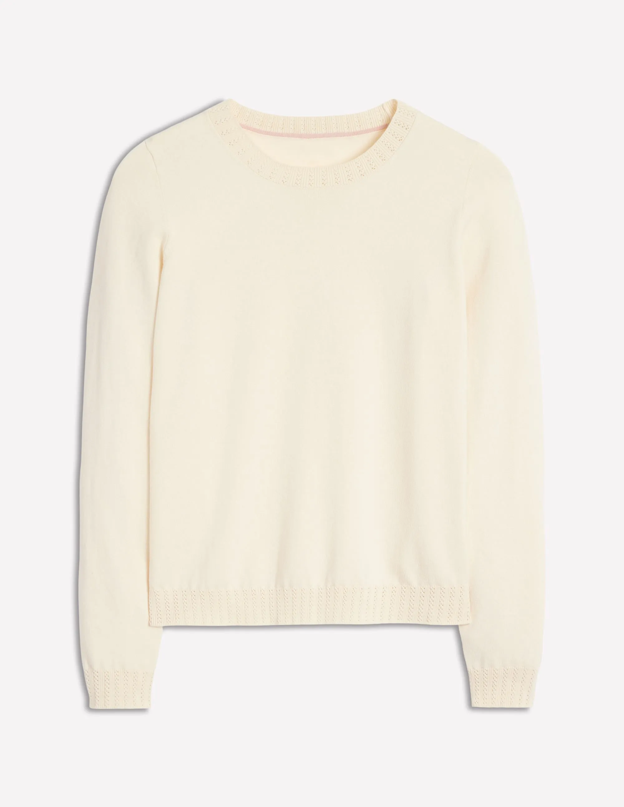Winter Comfort Emilia Cotton Crew Jumper-Warm Ivory