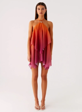 Twin Flame Mini Dress - Orange Gradient