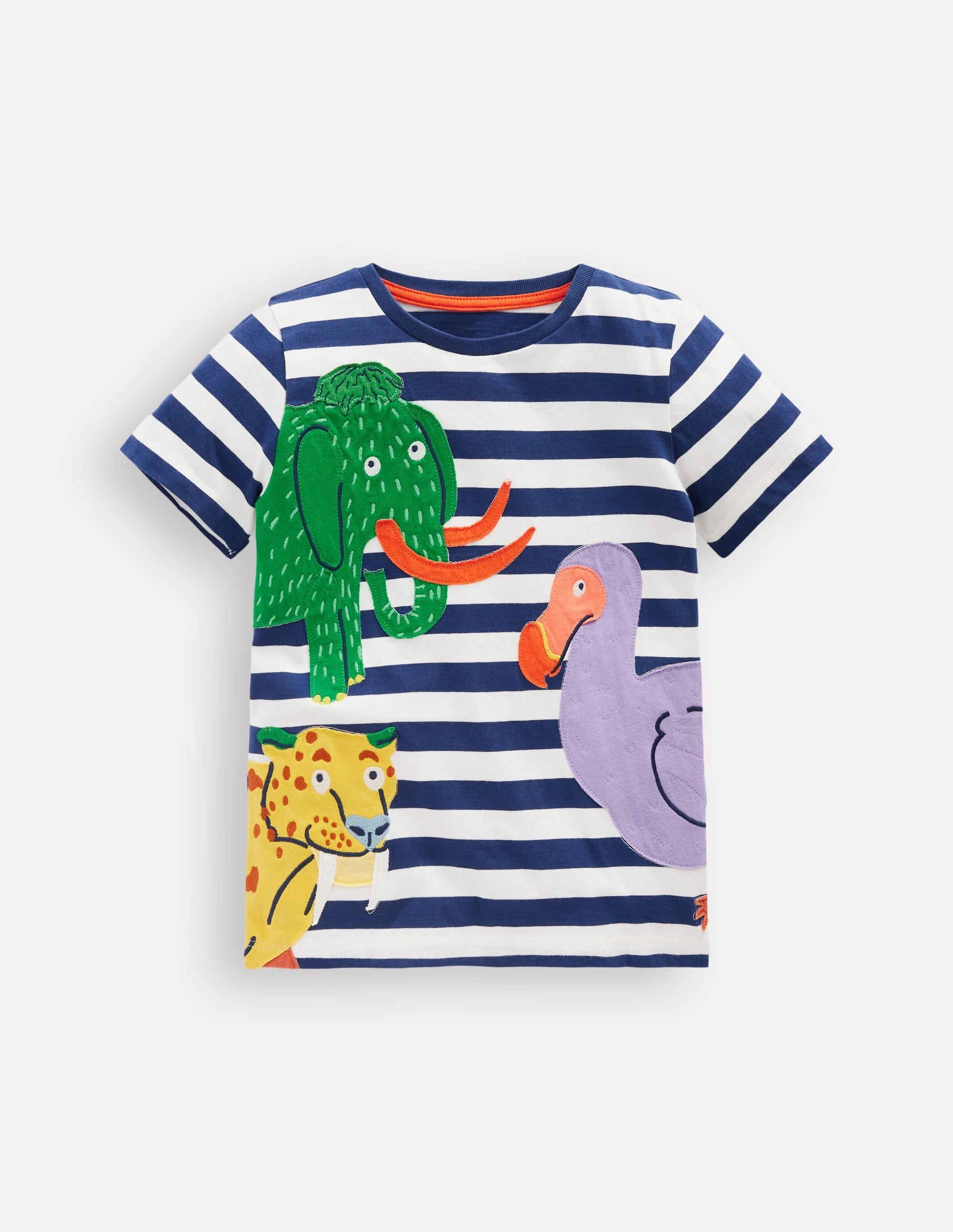 Short Sleeve Appliqu T-shirt-Prehistoric Animals Applique Easy Style UV Protective Coating
