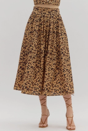 Dawn Leopard Print Midi Skirt music concert