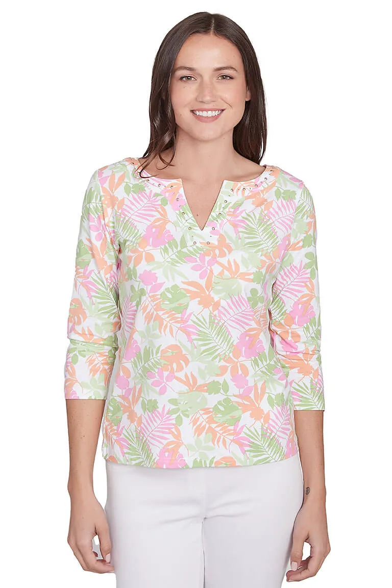 LightweightWeave Machine Washable Fabric I Pink I Can Studded Neck Top