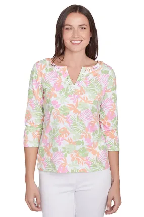 I Pink I Can Studded Neck Top Friction Reducing Finish