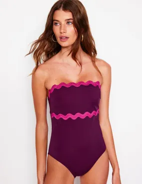Giant Rik Rak Swimsuit-Chocberry, Jewel UV Protective Material Wardrobe Staple
