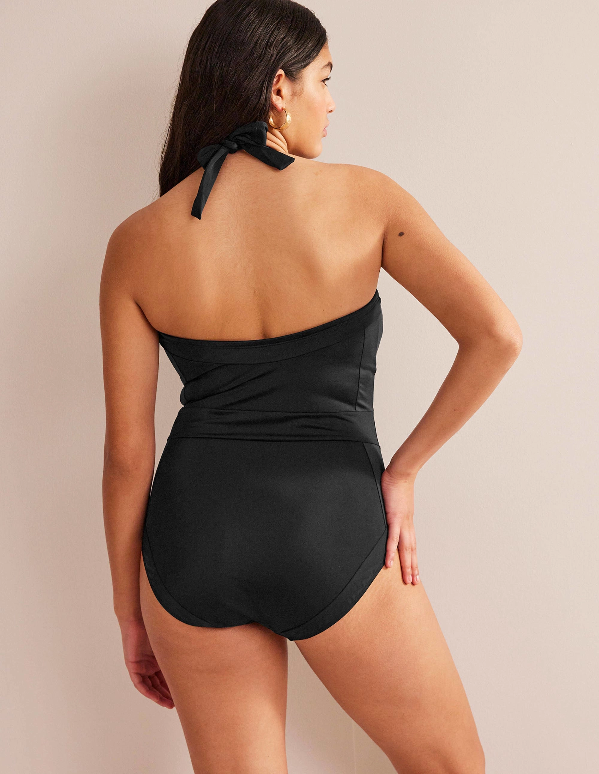 Anti Fog Lens Coating Santorini Halterneck Swimsuit-Black
