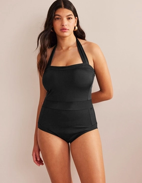 Santorini Halterneck Swimsuit-Black Molded Cups Support