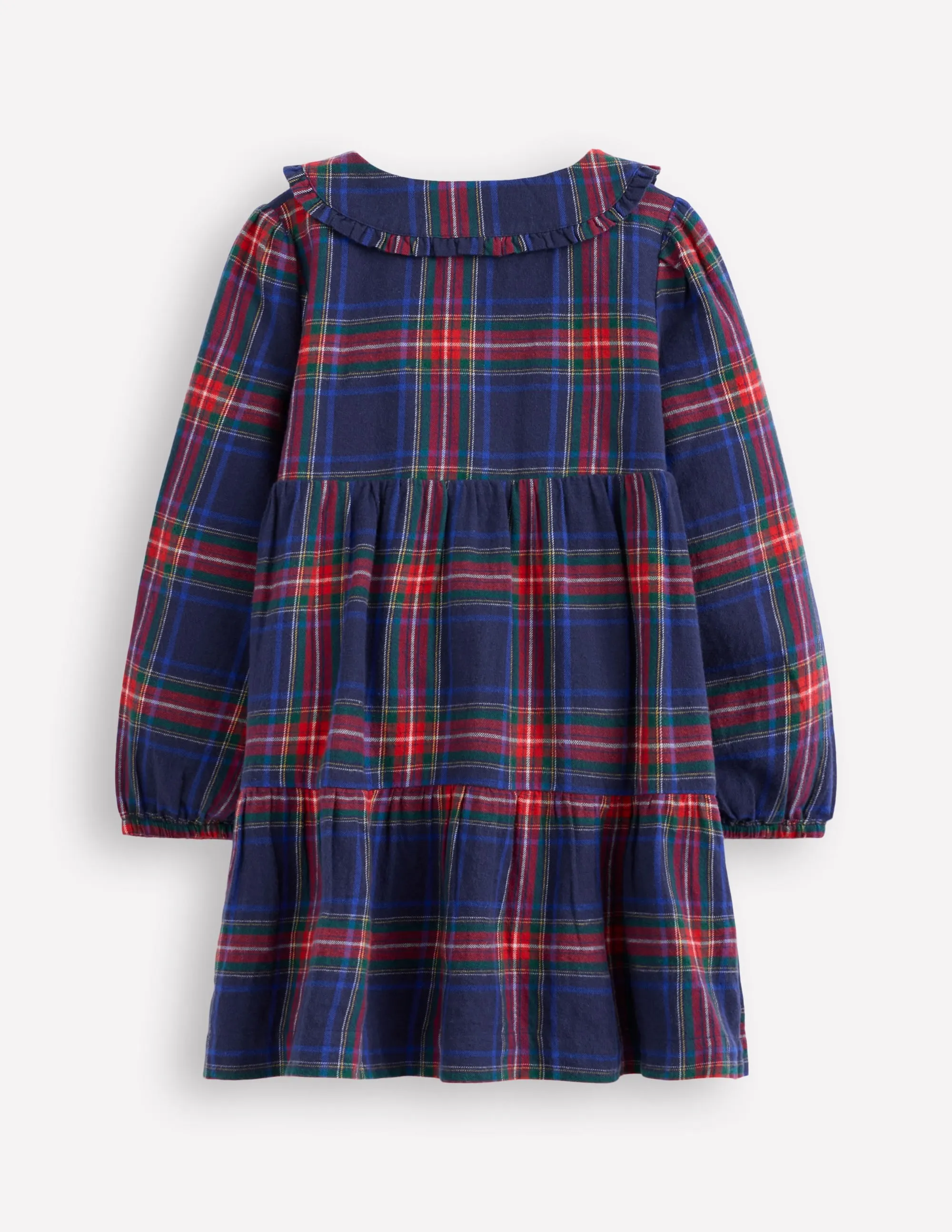 A Line Cut Trendy Cut Minna Collared Woven Dress-French Navy Check