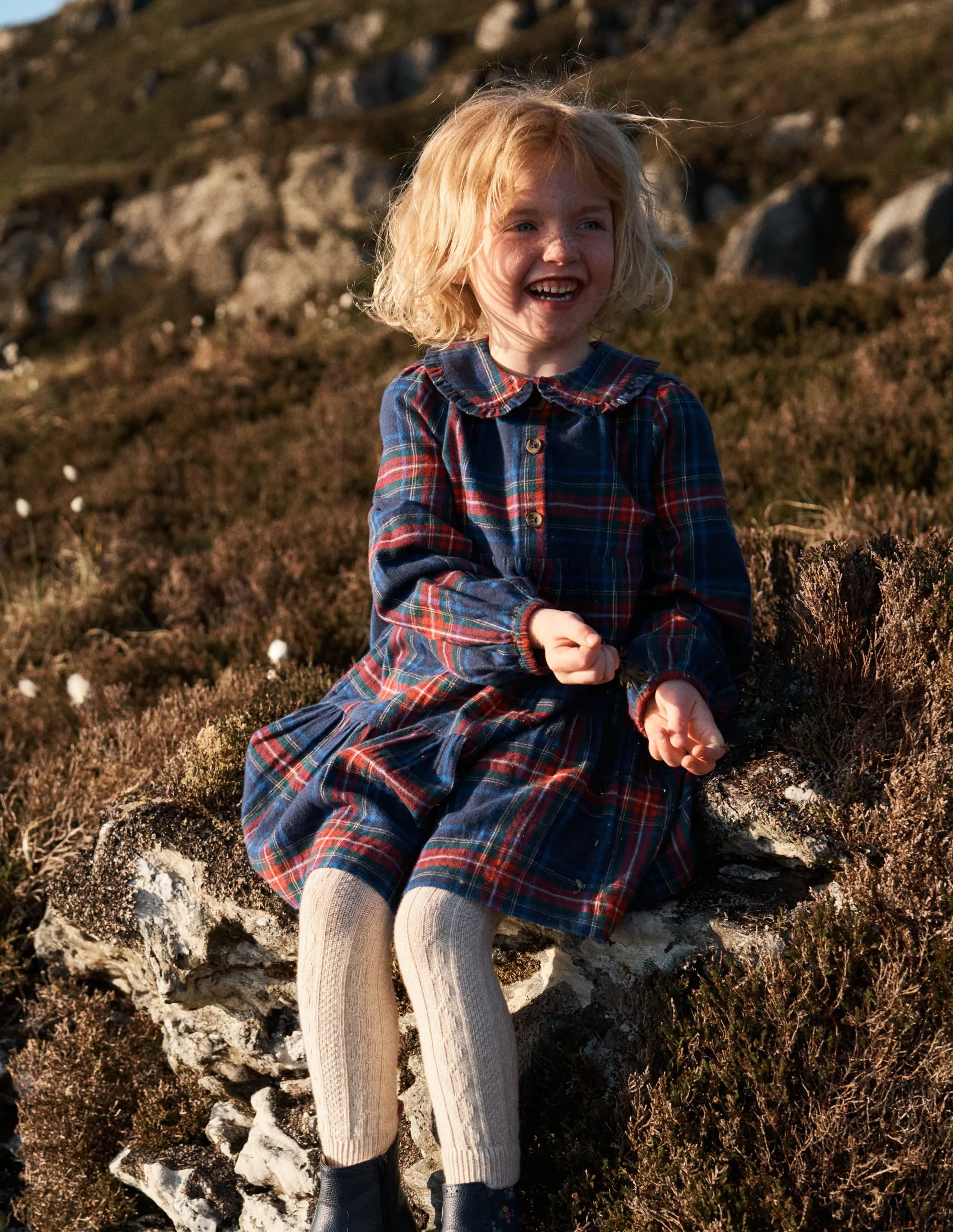 Inclusive Fit Minna Collared Woven Dress-French Navy Check
