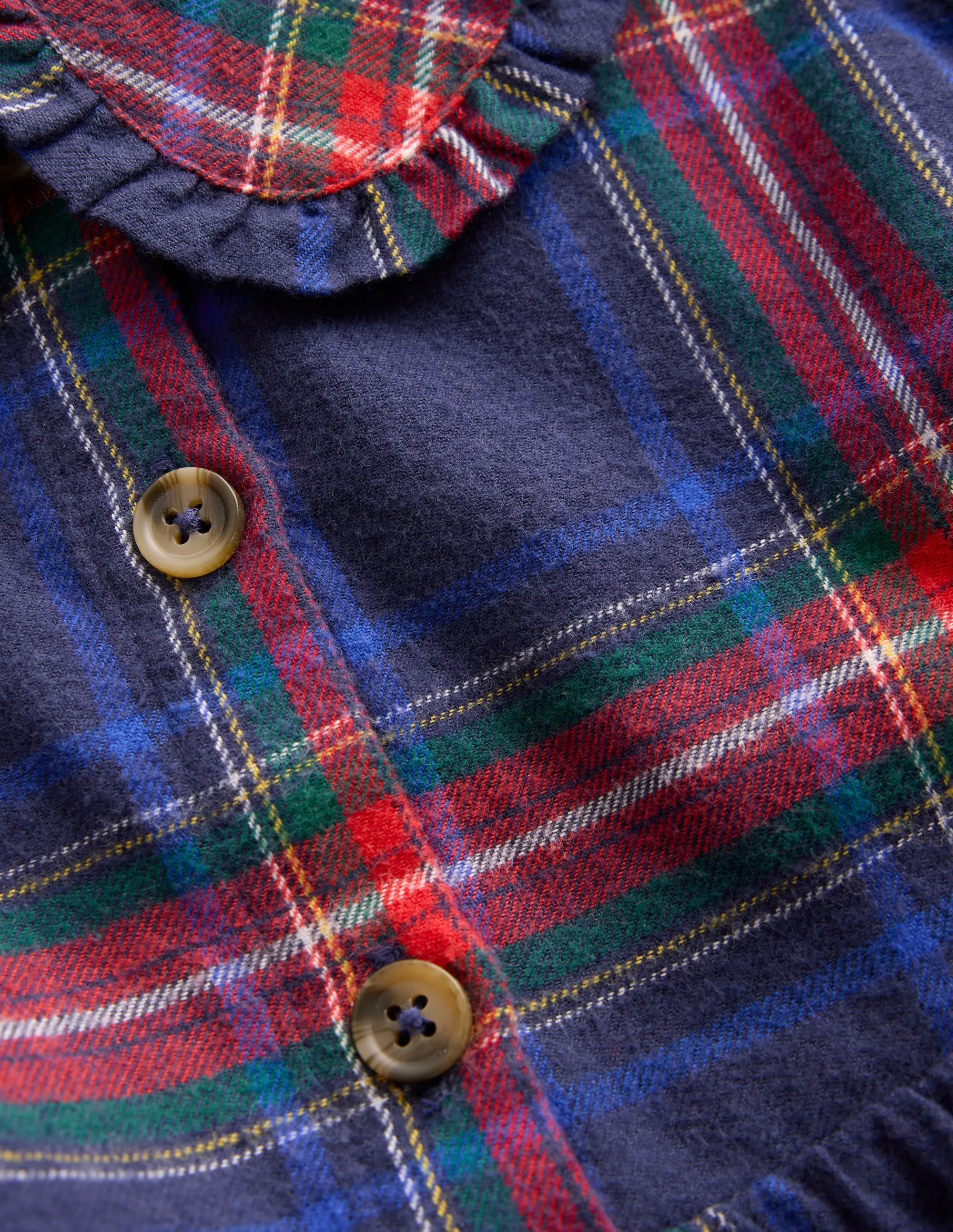 Anti-bacterial Minna Collared Woven Dress-French Navy Check