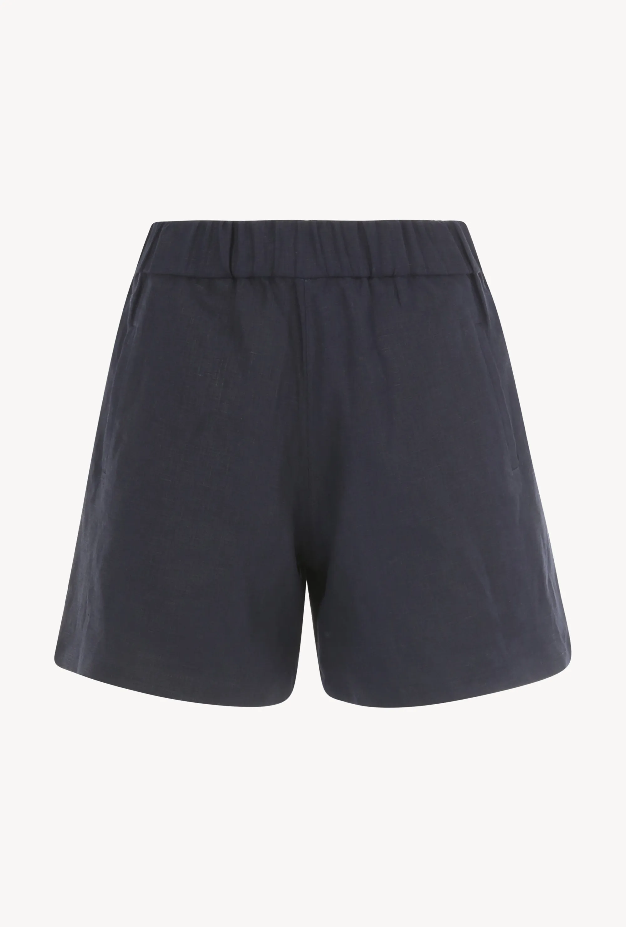 Navy Linen Culotte Shorts Sweat Resistant Coating
