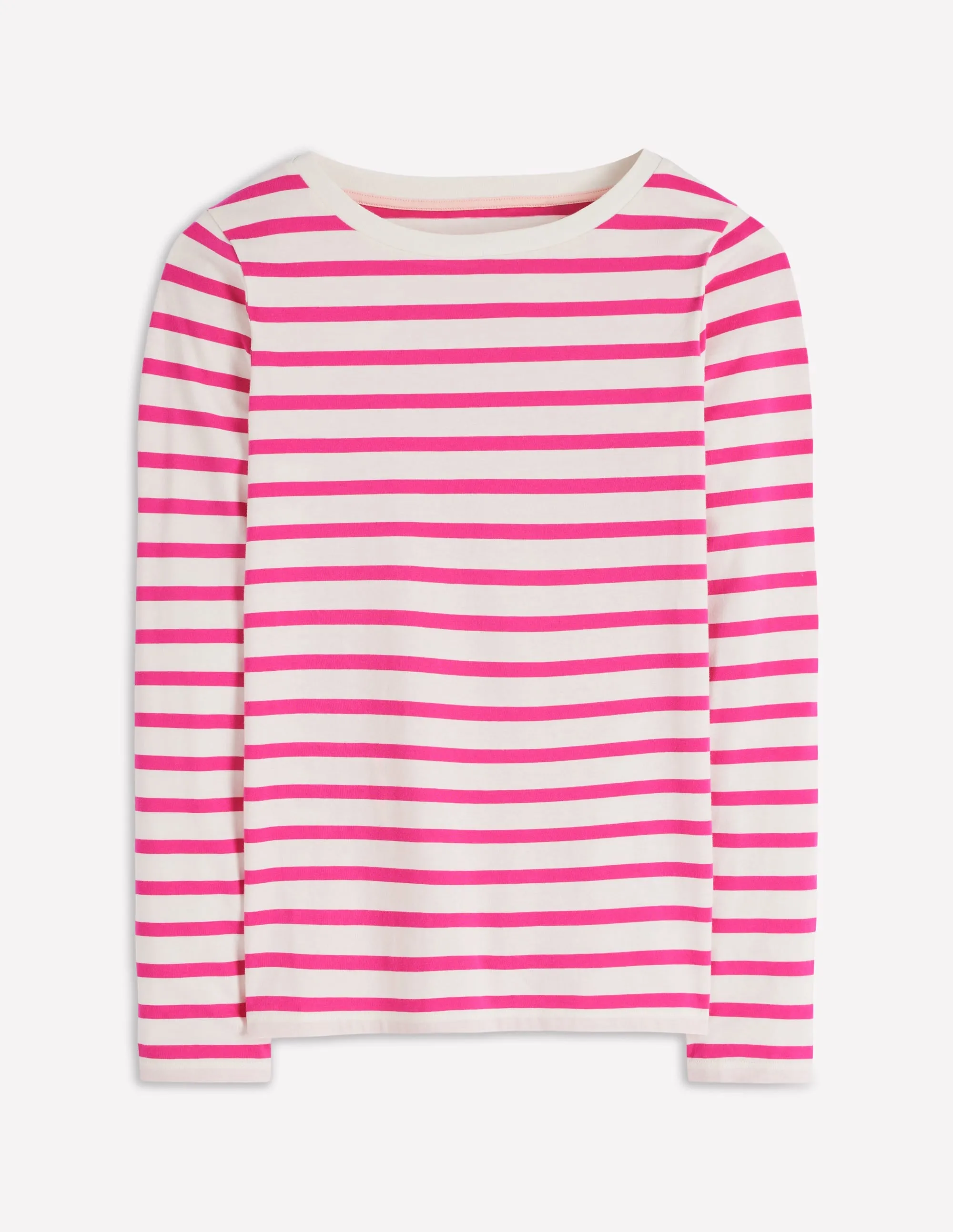 Olivia Long Sleeve Breton-Pink Peony Stripe Compact Stitching OEKOTEX Certified Fabric