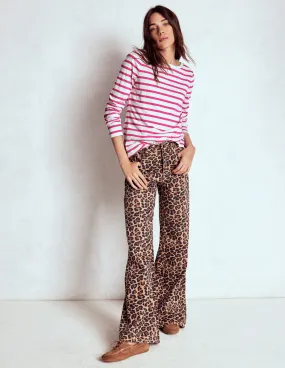Temperature control Olivia Long Sleeve Breton-Pink Peony Stripe
