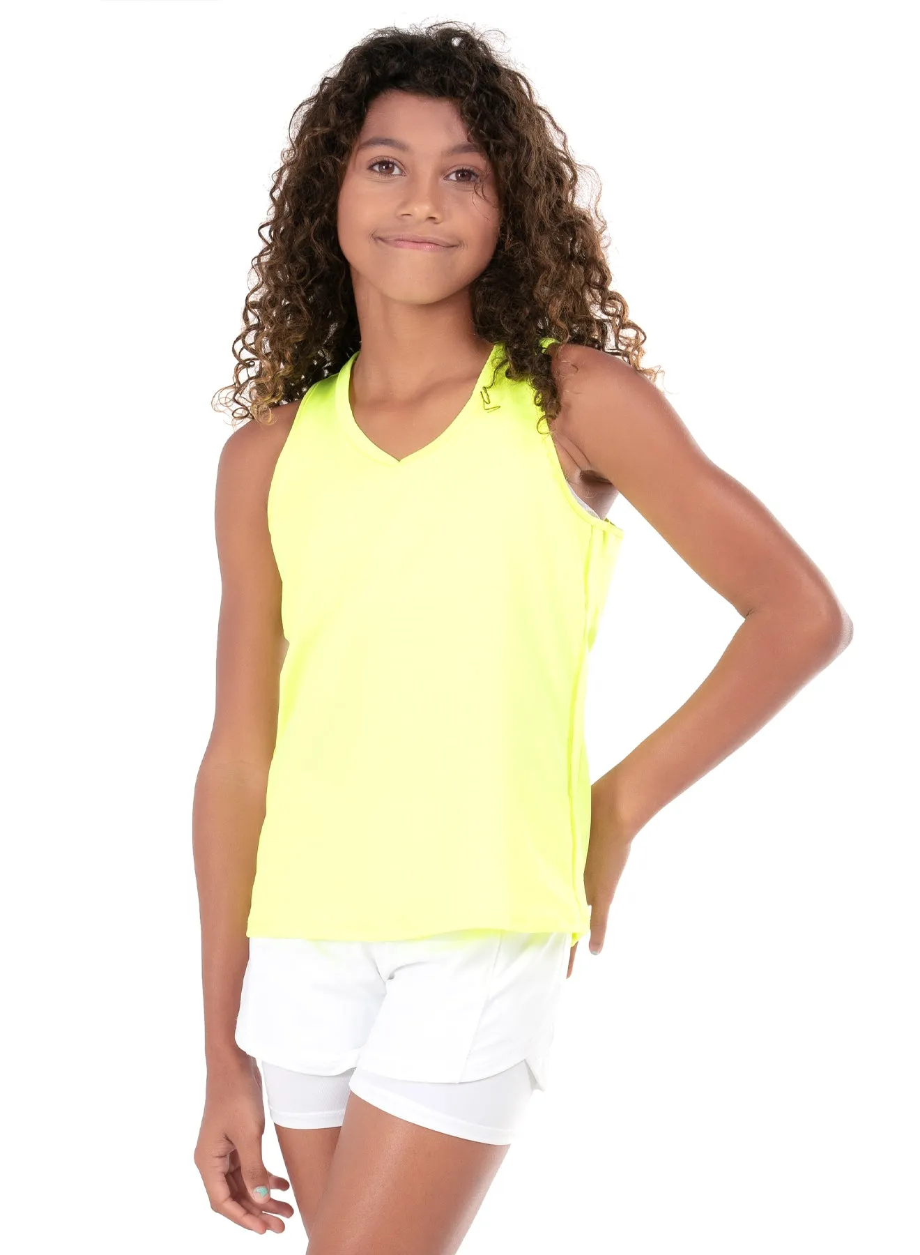 V-neck Cutout Tank OrganicCottonBlend RubberizedGrip