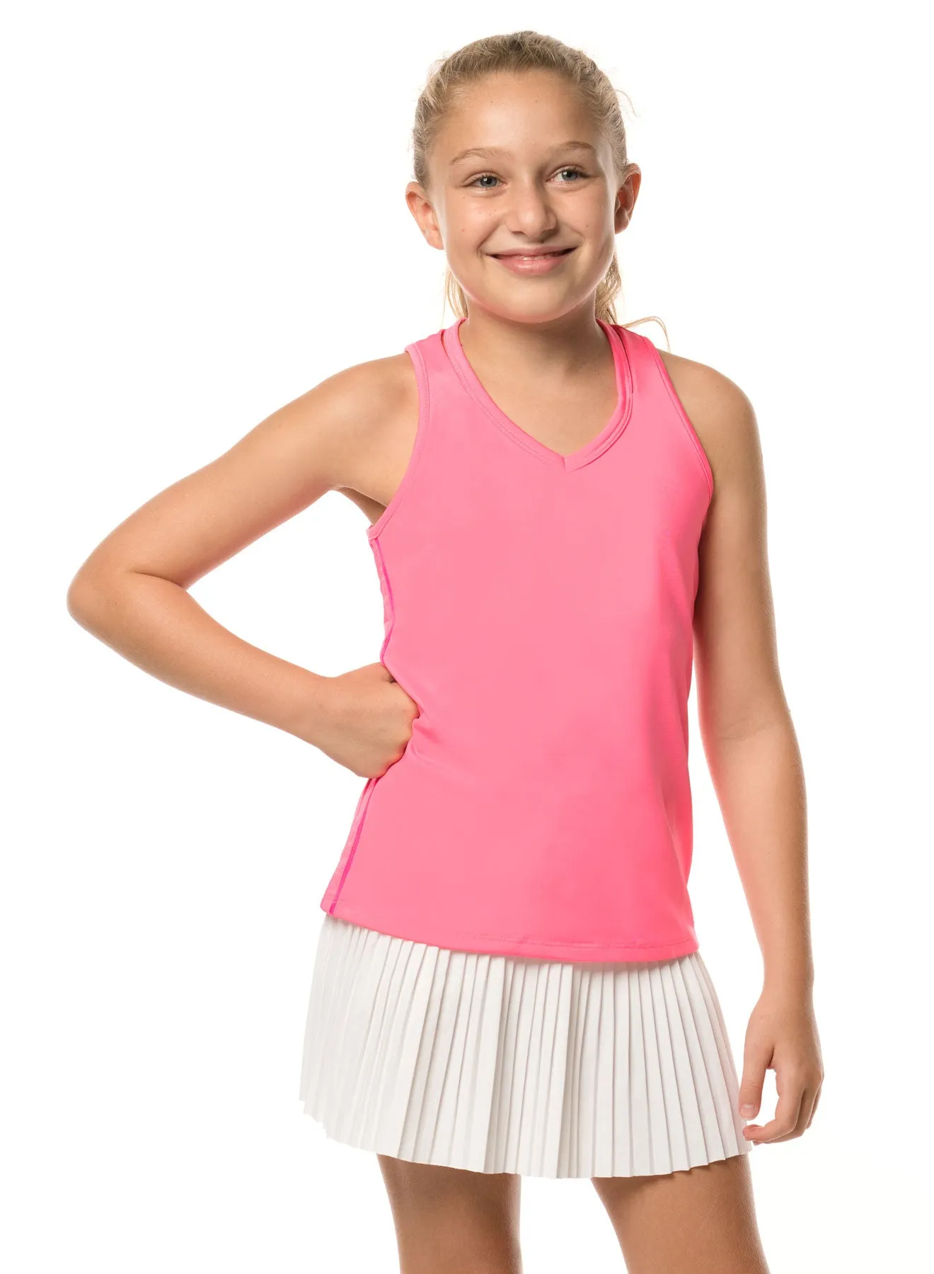 V-neck Cutout Tank Non Restrictive Collar Sustainable Material Blend