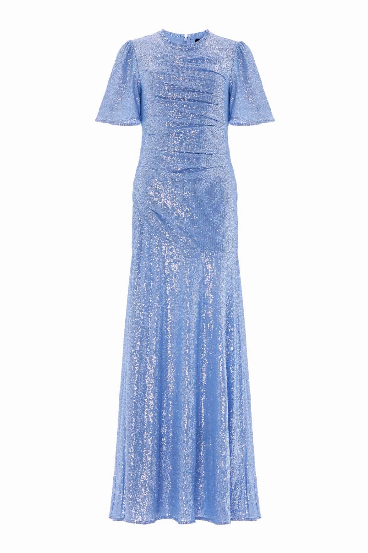 Chic Layered Wear Valentina Round Neck Gown