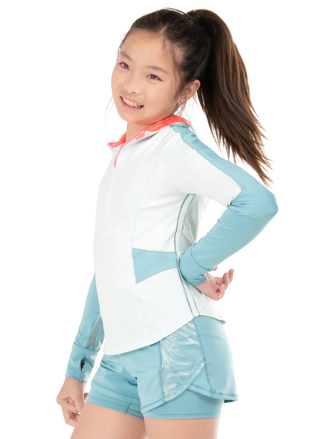 Non Restrictive Armhole Cut Girl Boss 1/4 Zip Long Sleeve