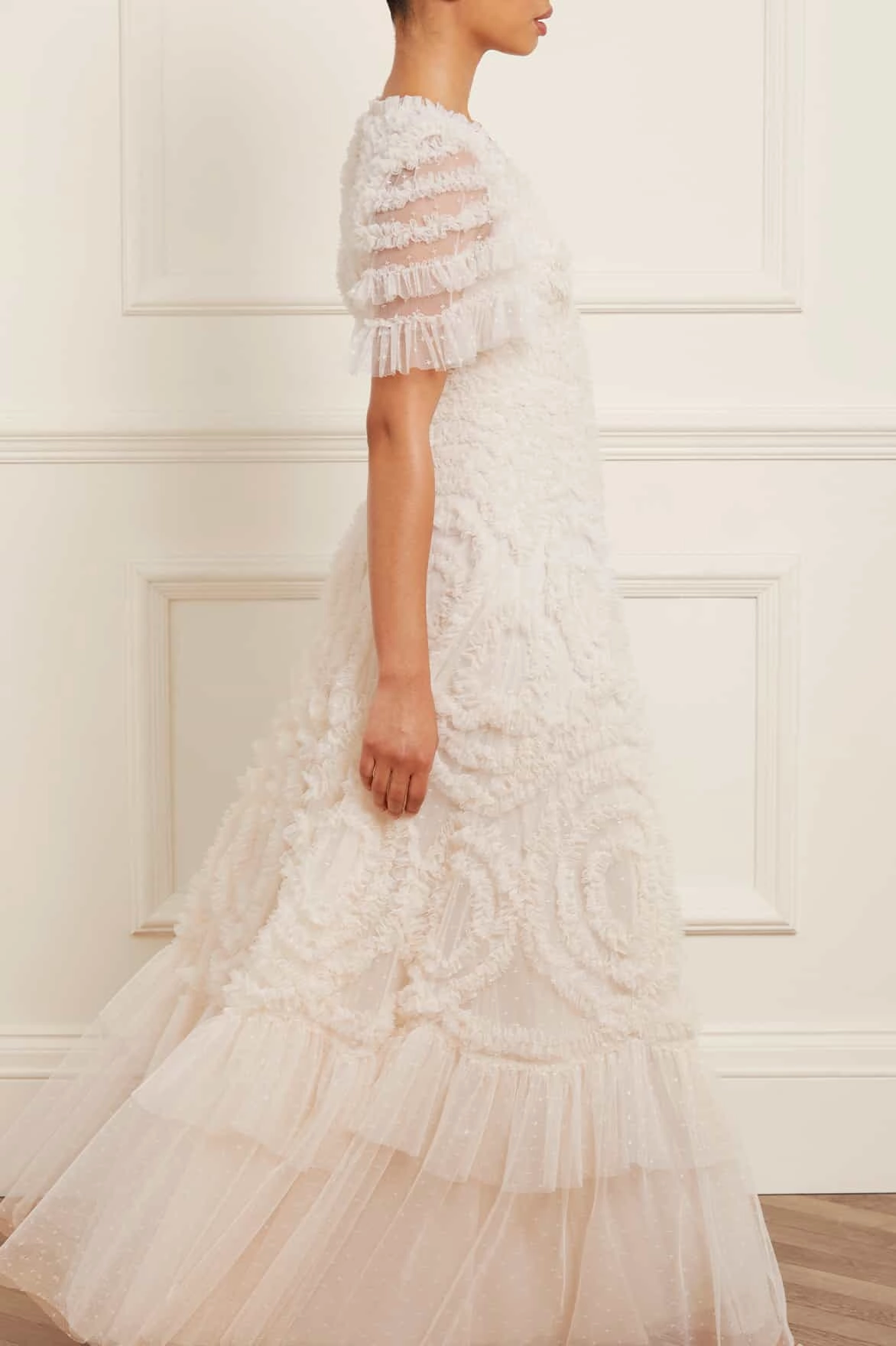 Formal-look Formal Setting Verity Ruffle V-Neck Gown