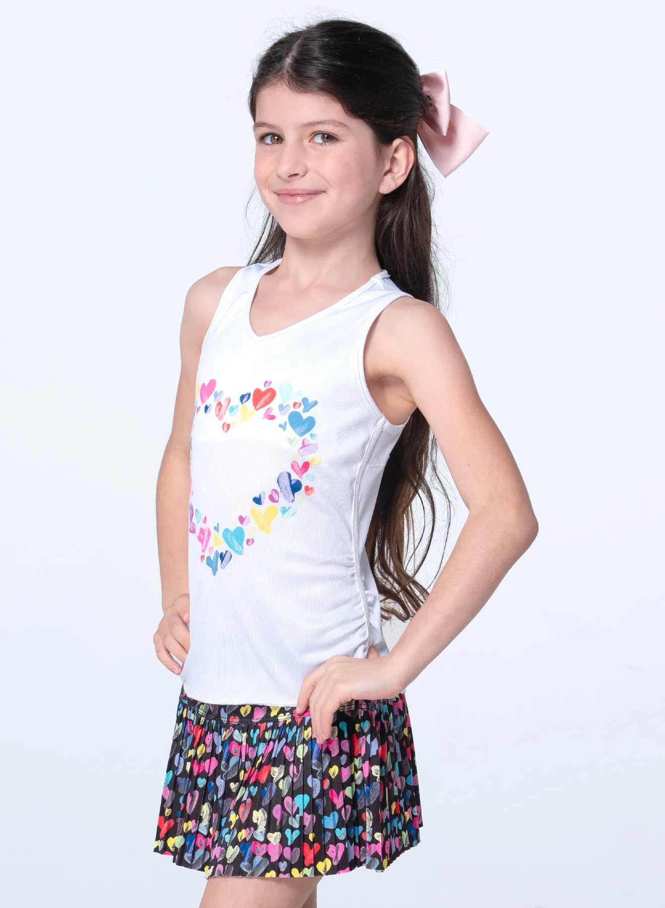 Thumbprint Hearts Tank Hidden Storage Pockets