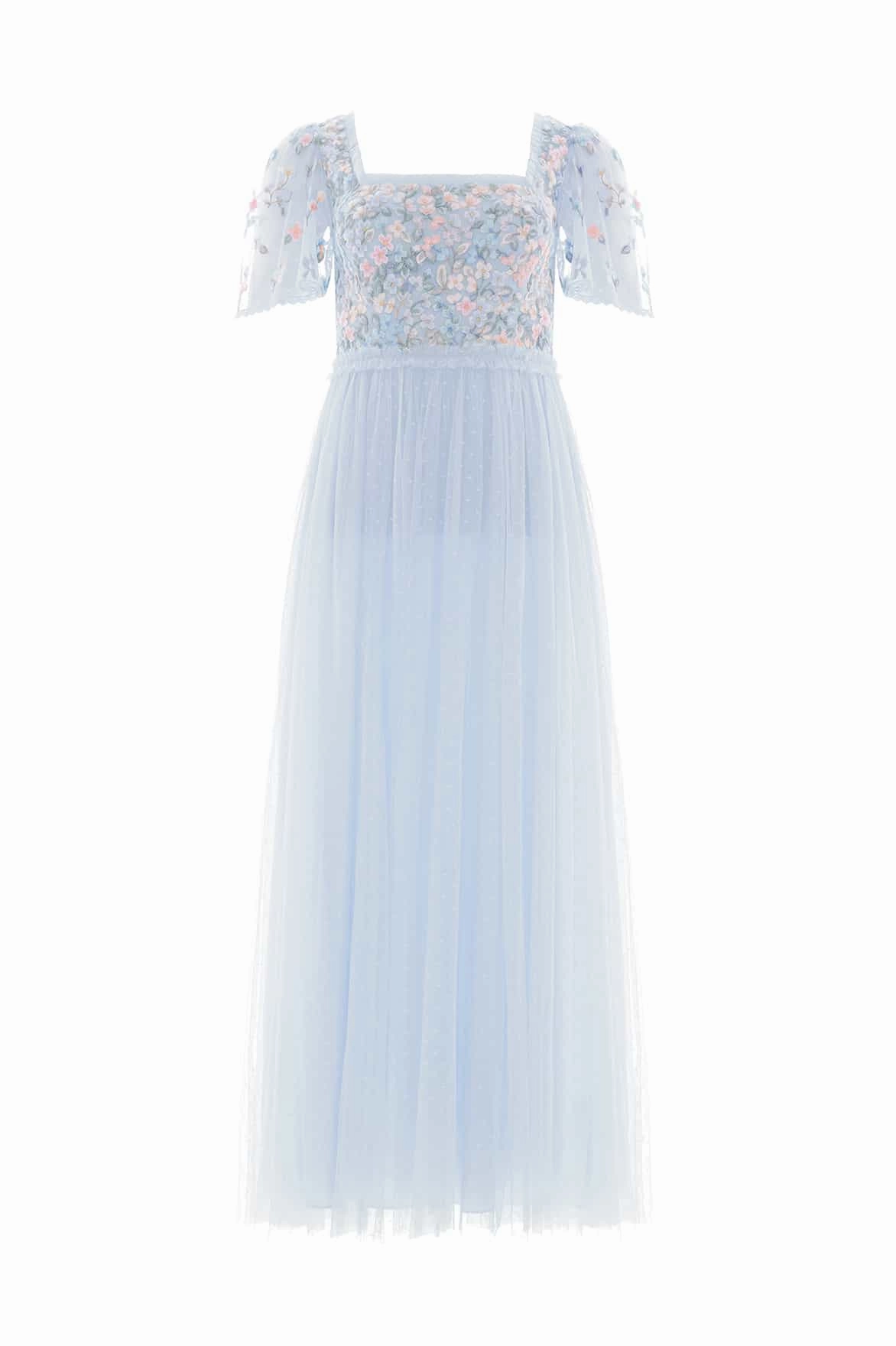 Versailles Ditsy Bodice Ankle Gown Everyday Look Smooth Lines