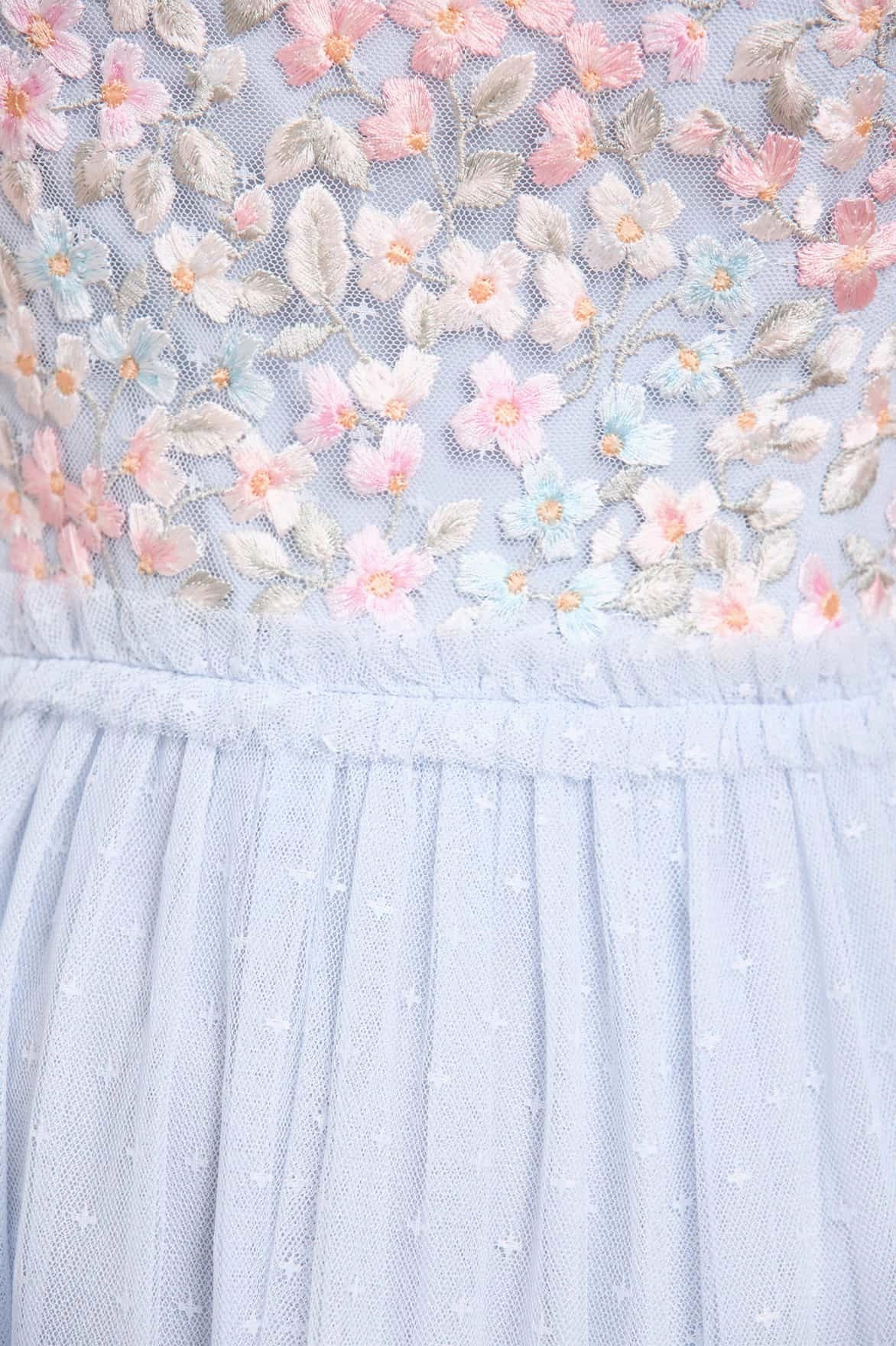 Versailles Ditsy Bodice Ankle Gown Silky-Feel