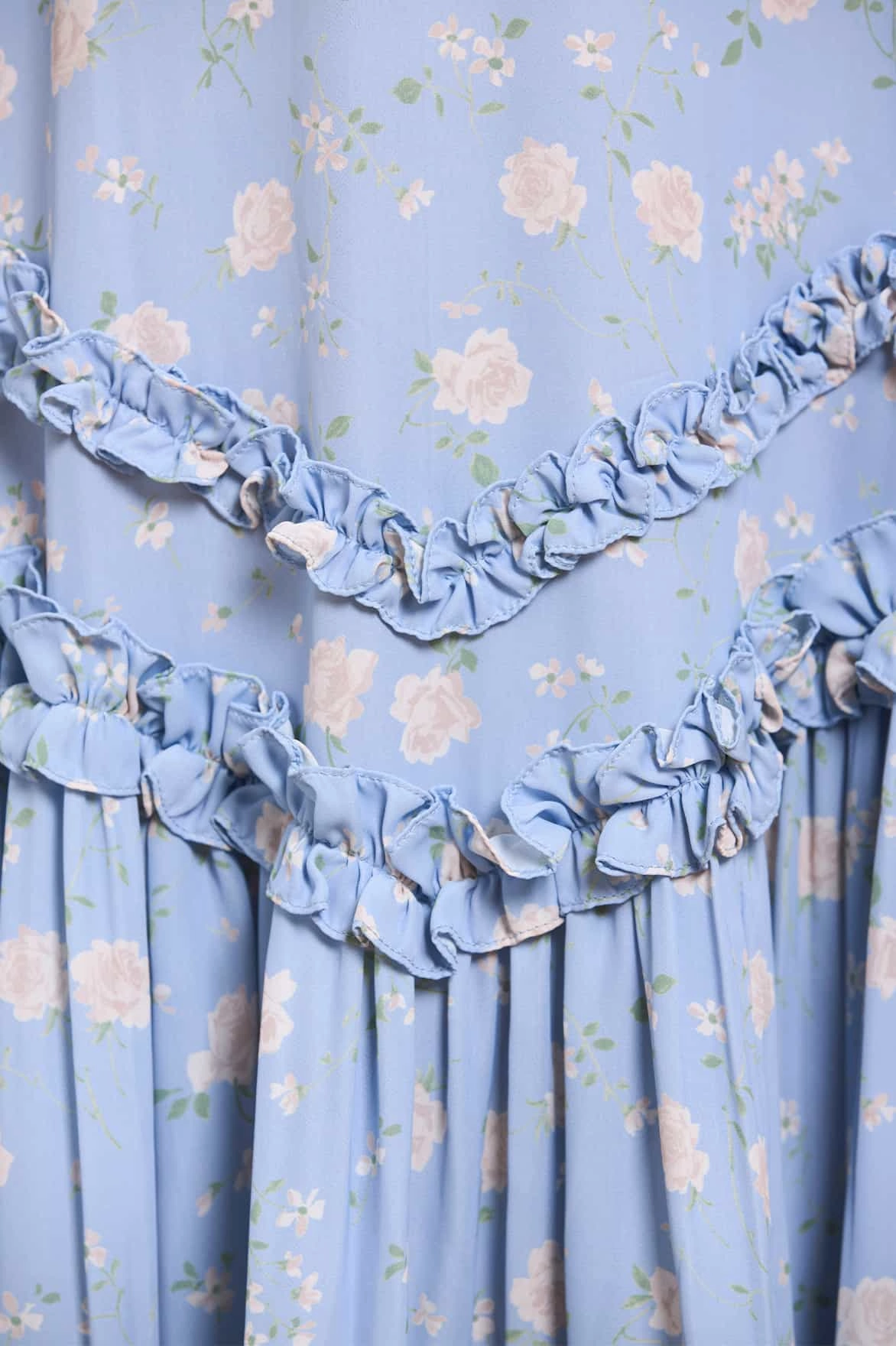 soft fit Rose Ditsy Satin V-Neck Ballerina Dress