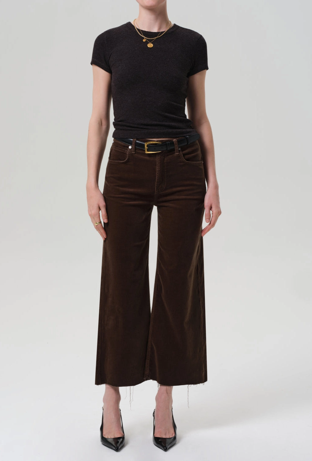 Daily Go-To Lyra Wide Leg Crop Corduroy in Costes