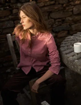 Victoria Cord Shirt-Blushing Rose Temperature Regulating Textile Relaxed Design