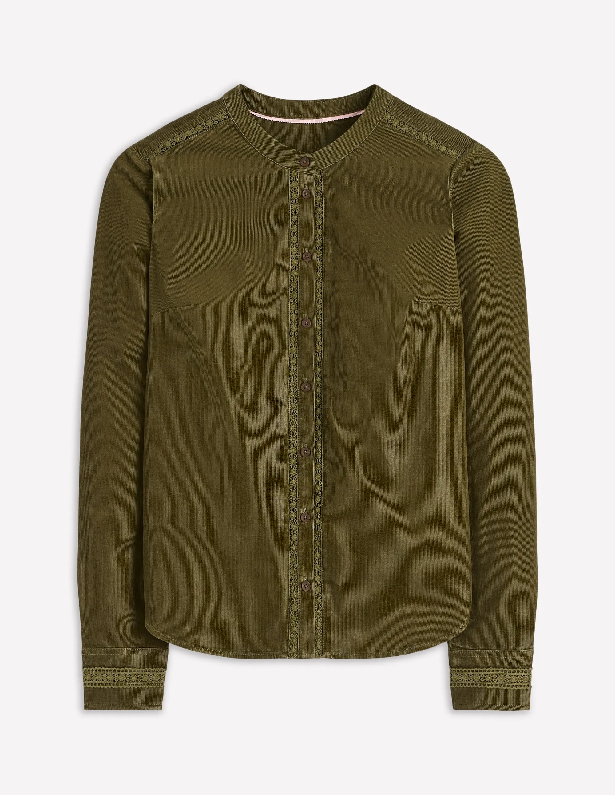 BreathableBackVents Victoria Cord Shirt-Woodland Green