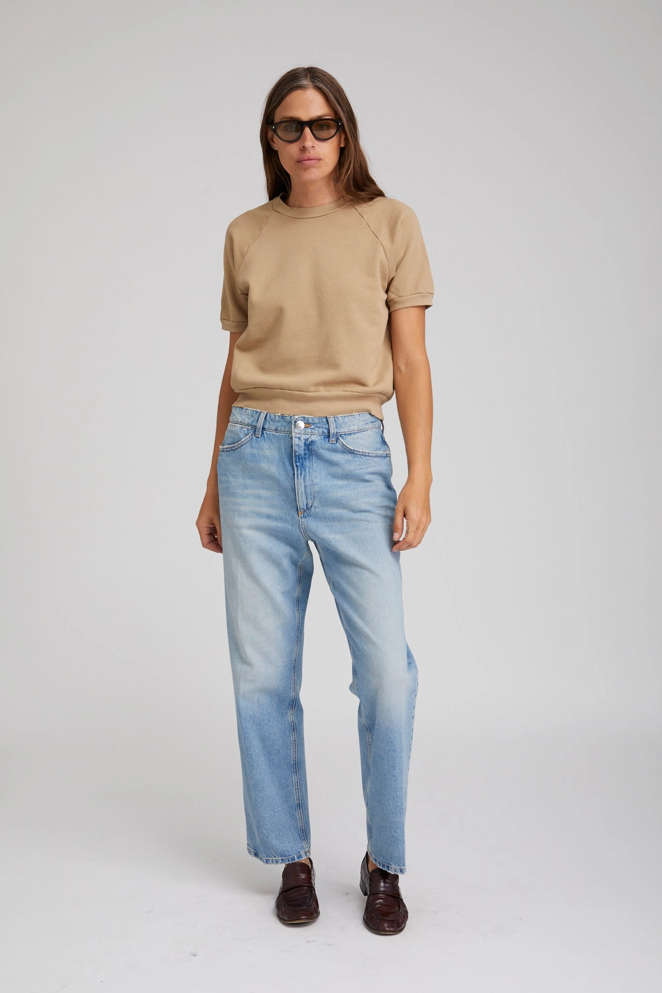 Victoria Boyfriend Denim DoubleLayered Neckline