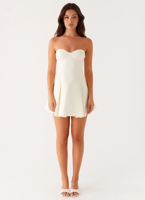 Victoria Strapless Mini Dress - Butter