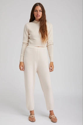 Vintage White Cashmere Sweatpants MicroPerforated Details Layered Ventilation Zones