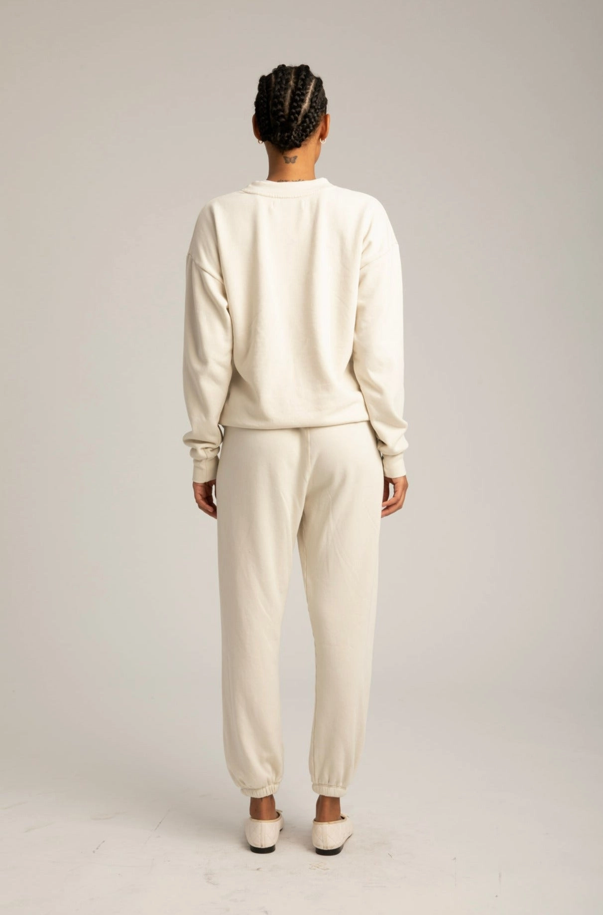 Vintage White Logo Sweatpants Layered Panel Construction