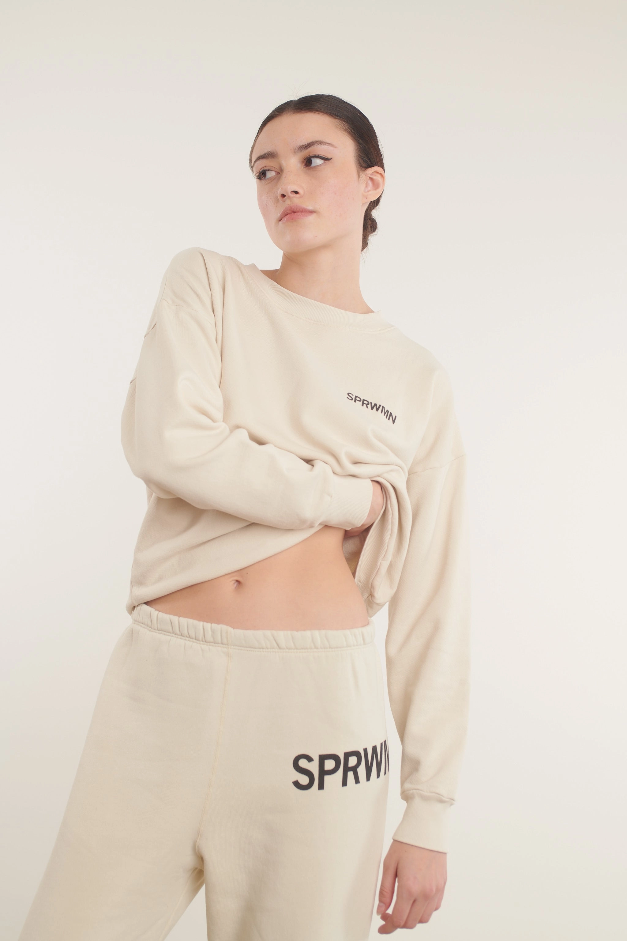 LayeredCuff Vintage White Small Logo Sweatpants