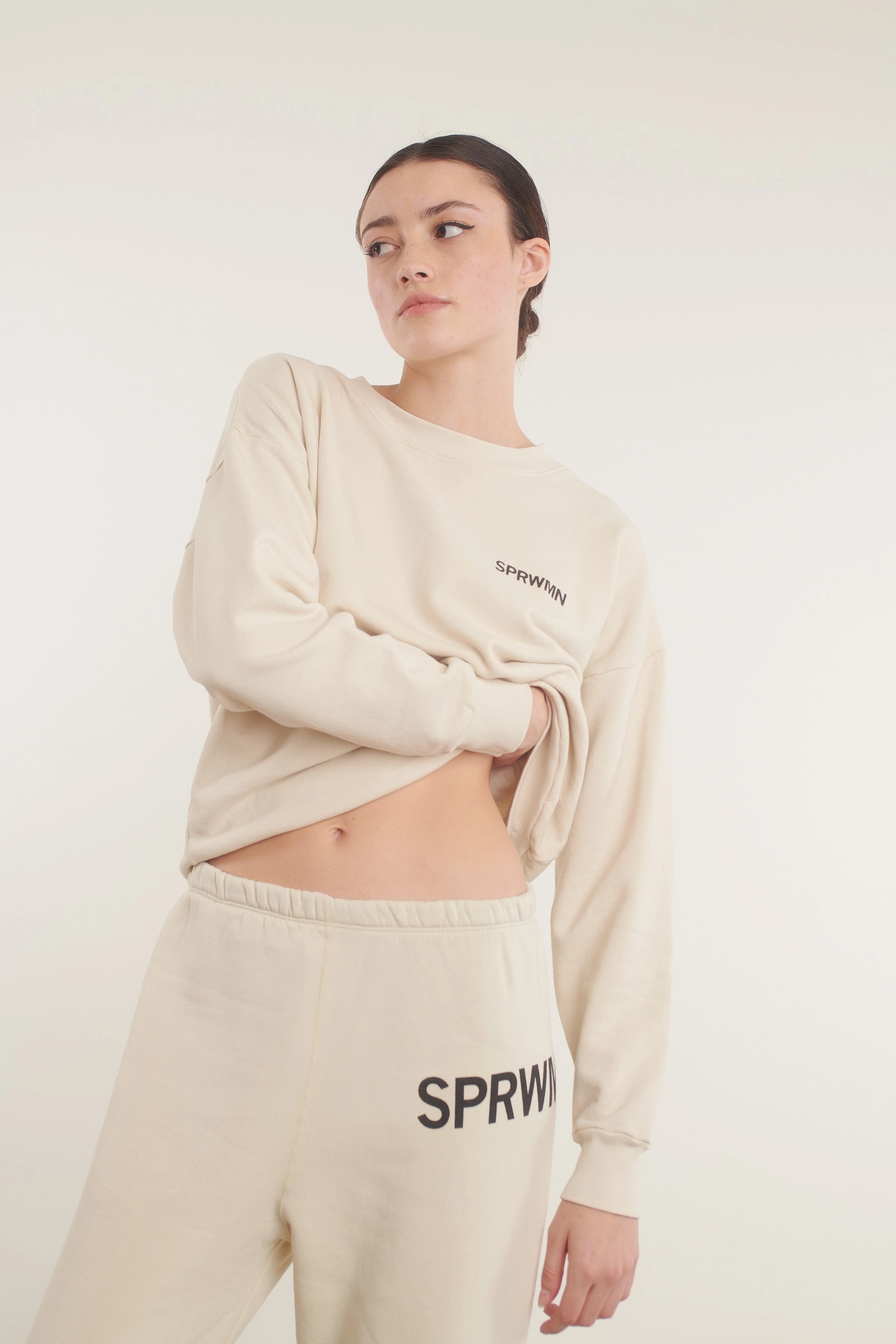 Vintage White Small Logo Sweatpants Double Stitched Hems Adaptive Fit Technology