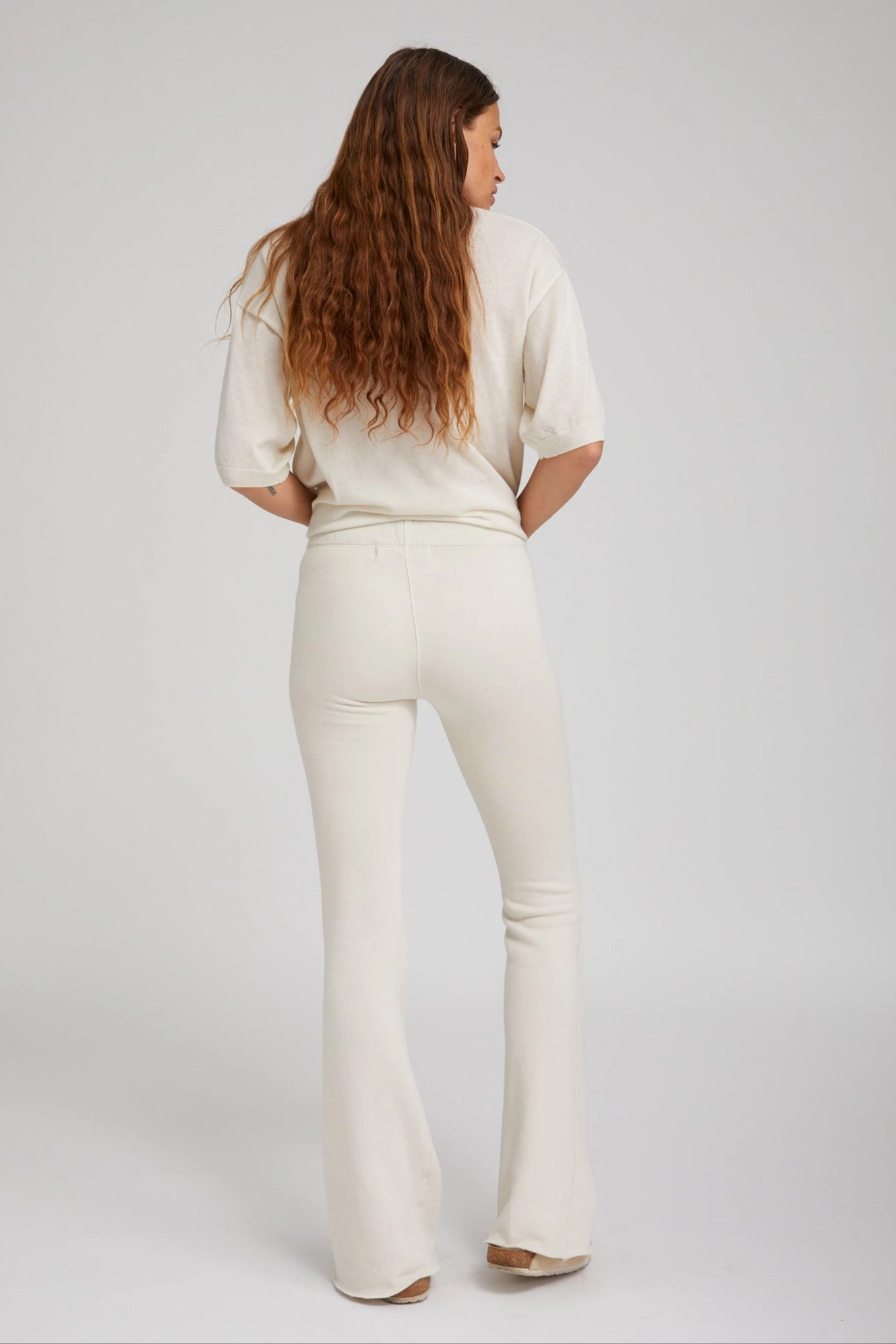 Vintage White Tri-Blend Micro Flare Pants LowMaintenance