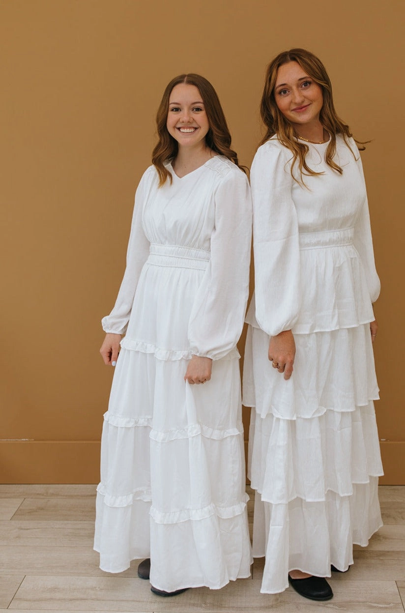 Violet Temple Dress Elegant Cut Layered Design