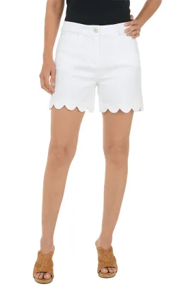 Waffle Texture Scalloped Short Relaxed Crew Neck Opening