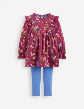 Printed Tunic Set-Burgundy Fairy Soft and Light Active Comfort