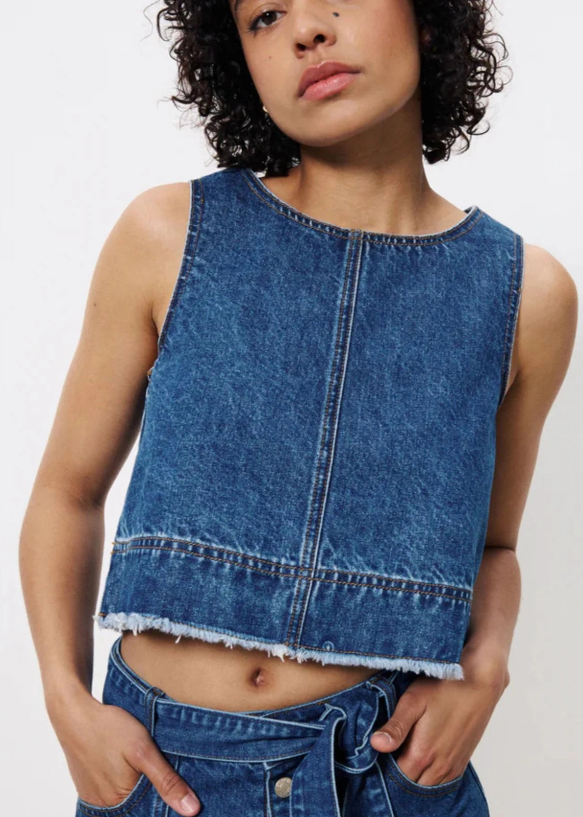 DAFNE DENIM CROP TOP Outdoor Ready