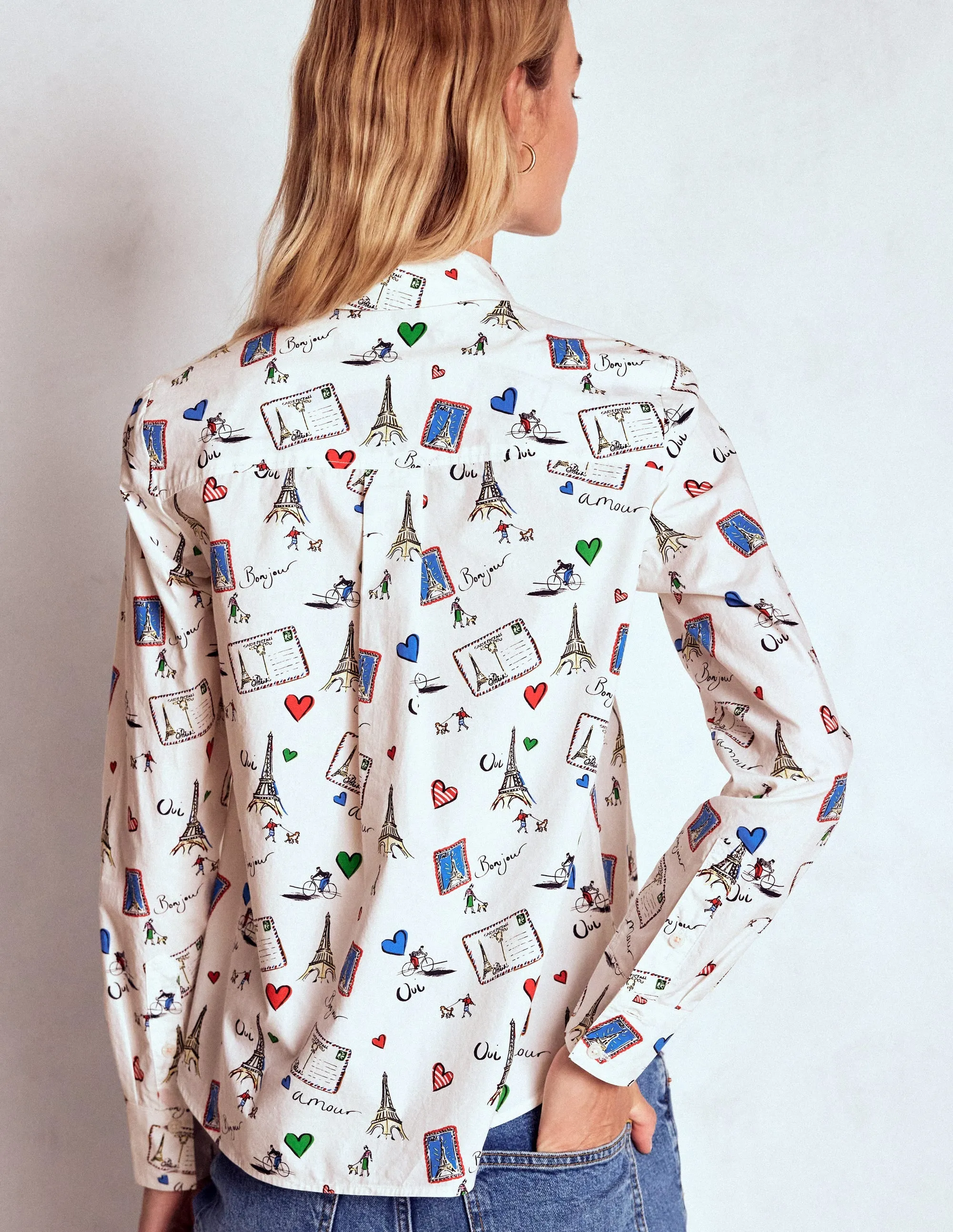 Sienna Cotton Shirt-Ivory, Postcard from Paris Light material