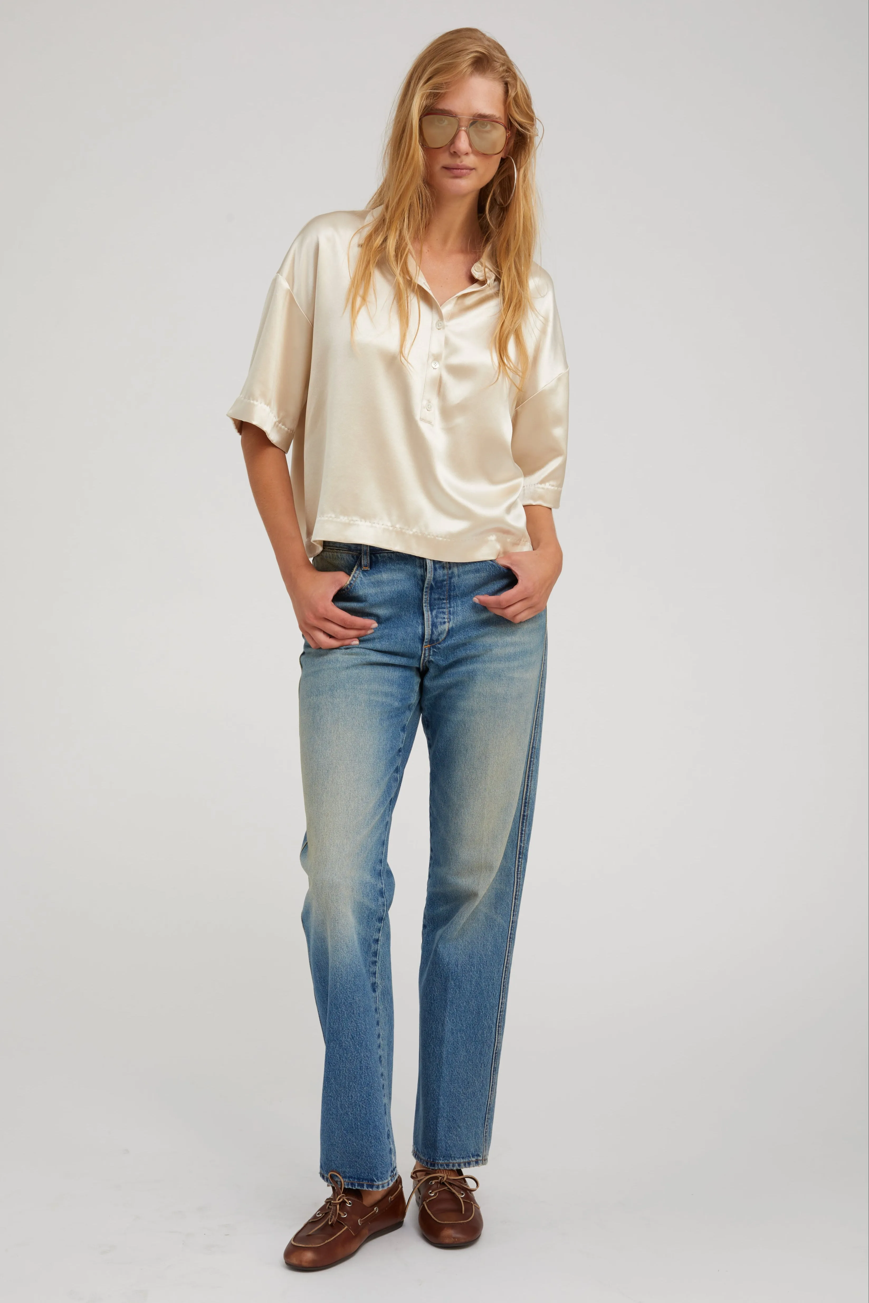 Bonded Seam Technique Champagne Silk Polo