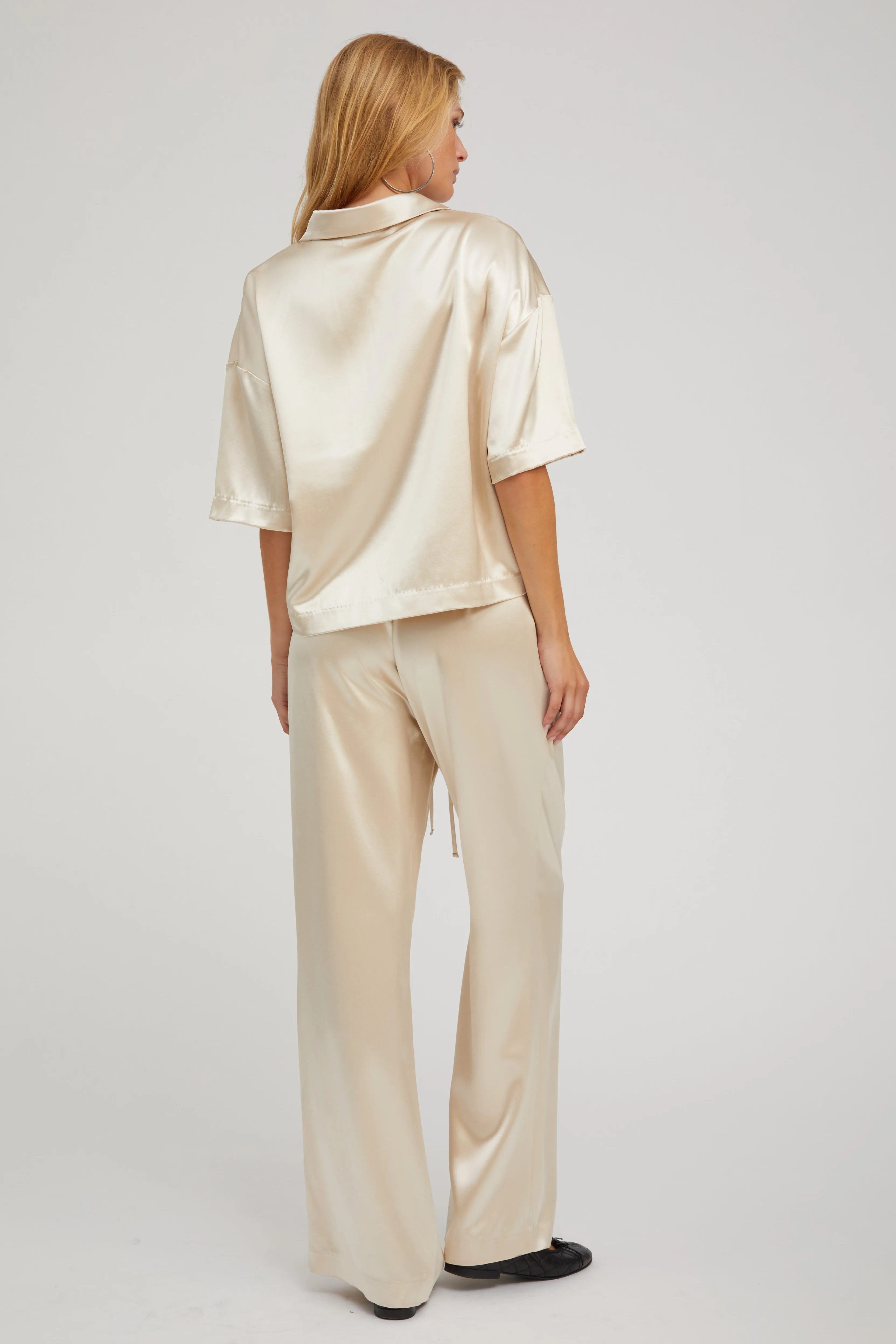 Champagne Silk Polo High Neck Design