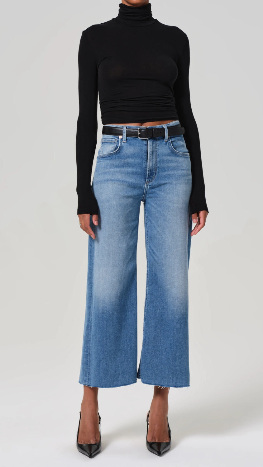 Casual Edge Morning Stroll Music Event Office Wear Lyra Wide Leg Crop in Bhodi