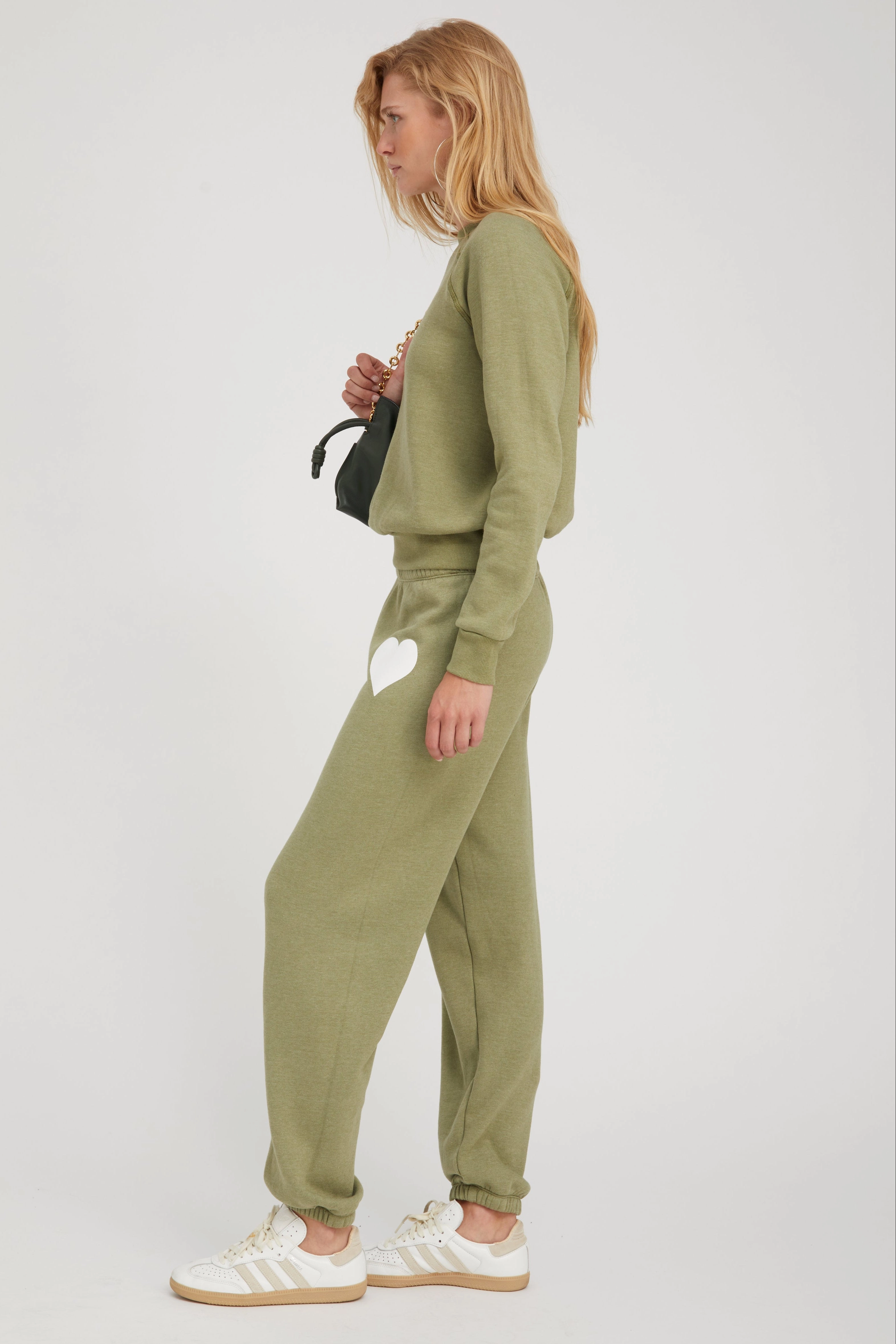 Flatlock Stitching Technique Basil Heart Sweatpants