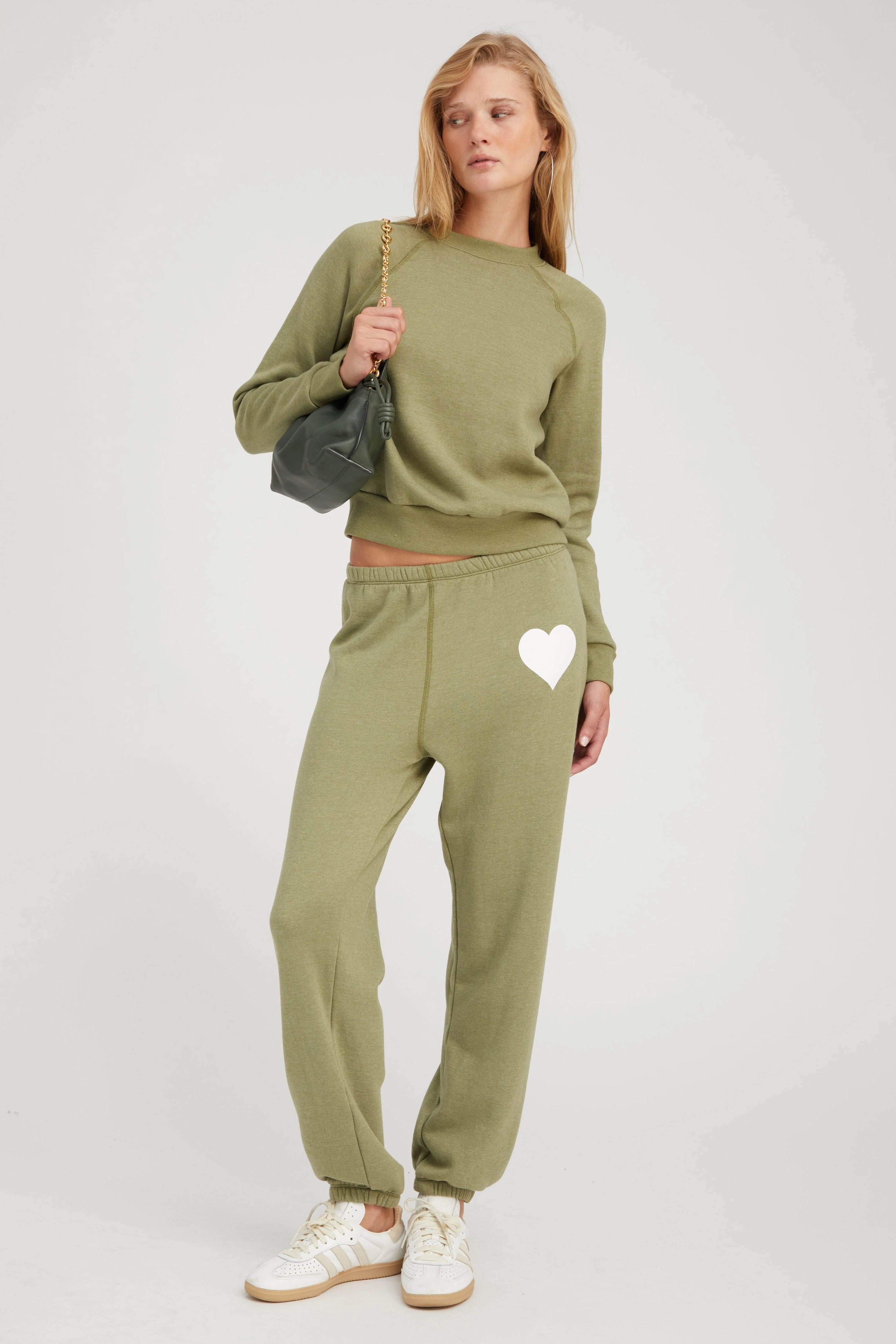 Basil Heart Sweatpants Breathable Microfiber Fashionable Fit