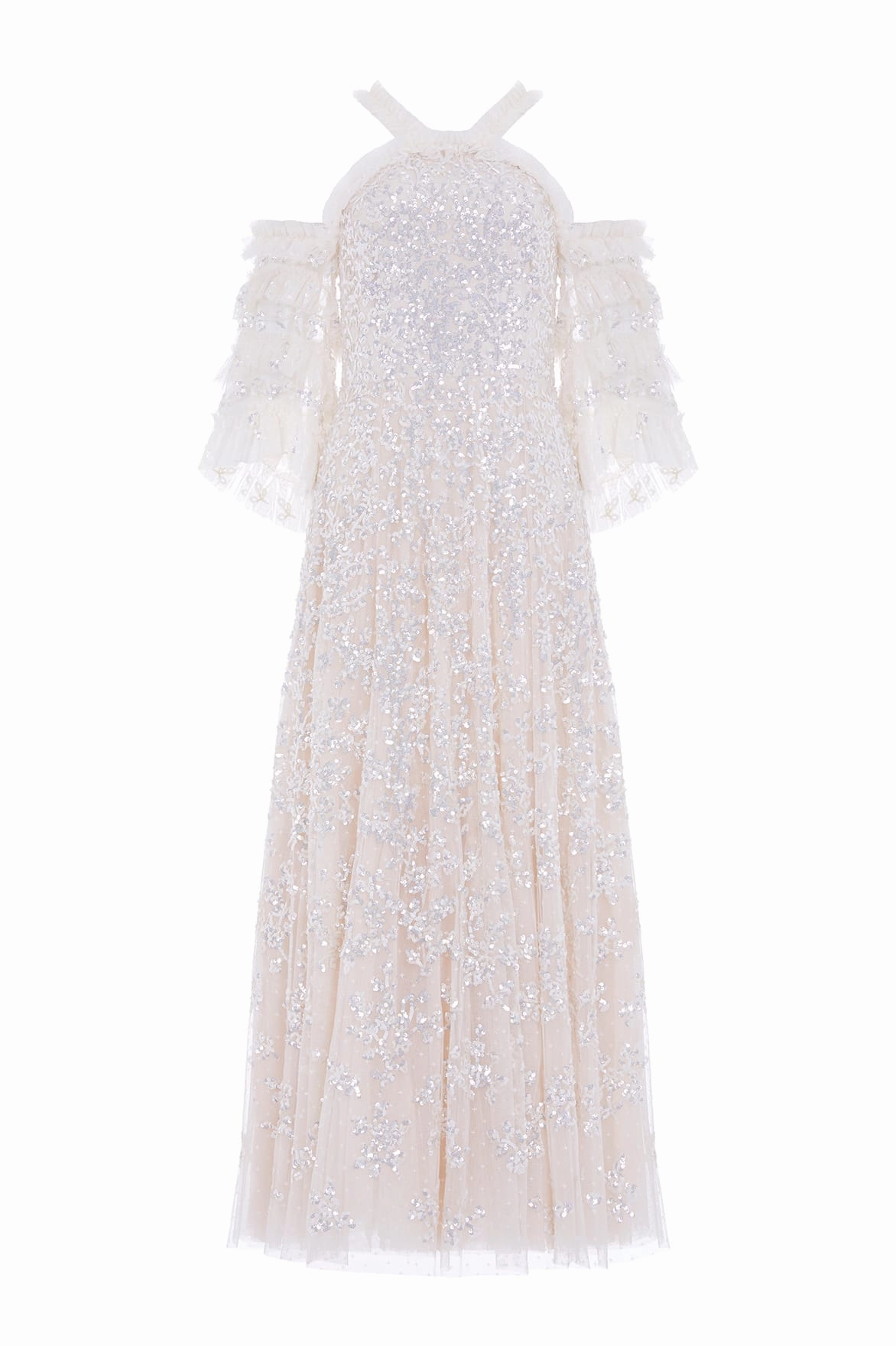 Timeless elegance Everyday Outfit Floral Lace Off-Shoulder Ankle Gown