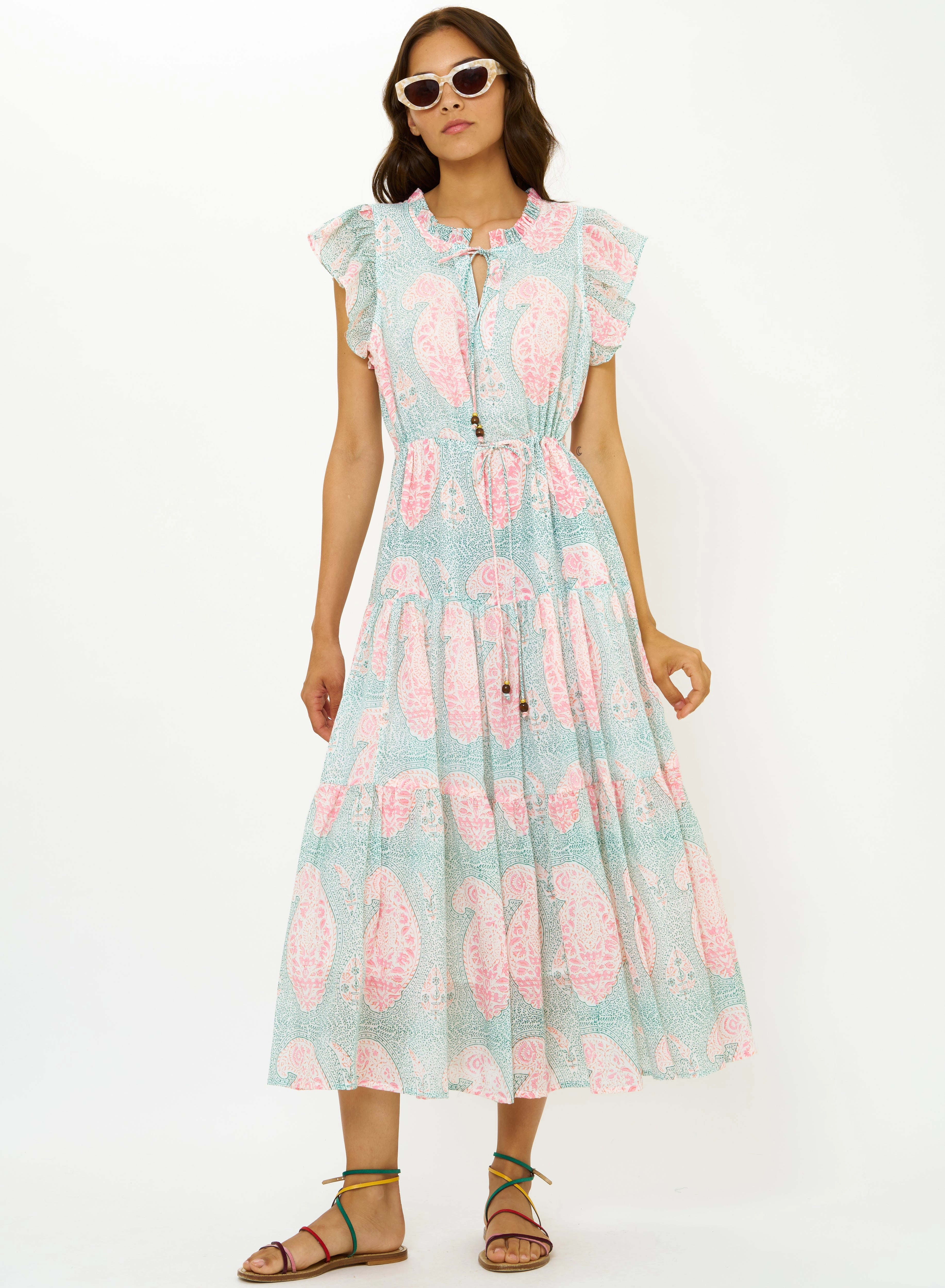 Event Favorite Cinched Flirty Midi Samode Green