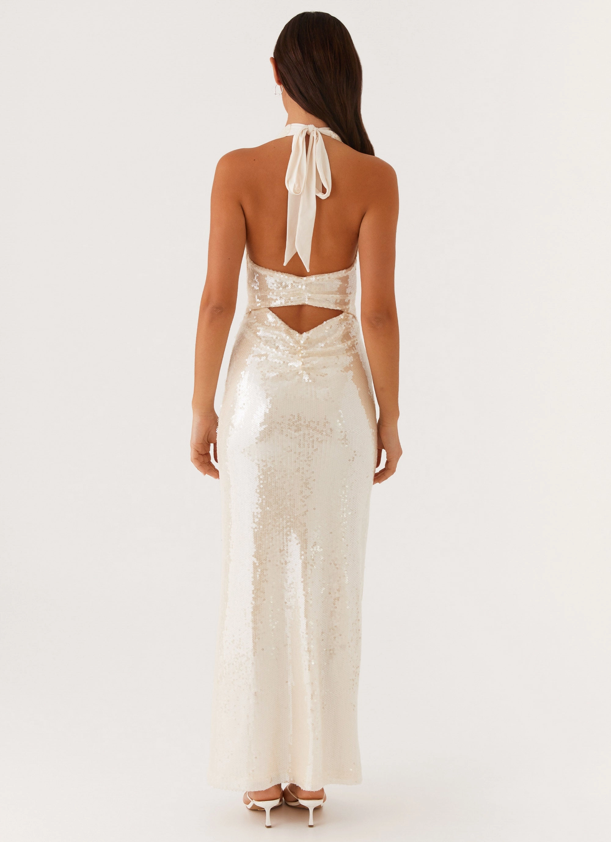 Whisked Away Halterneck Maxi Dress - White