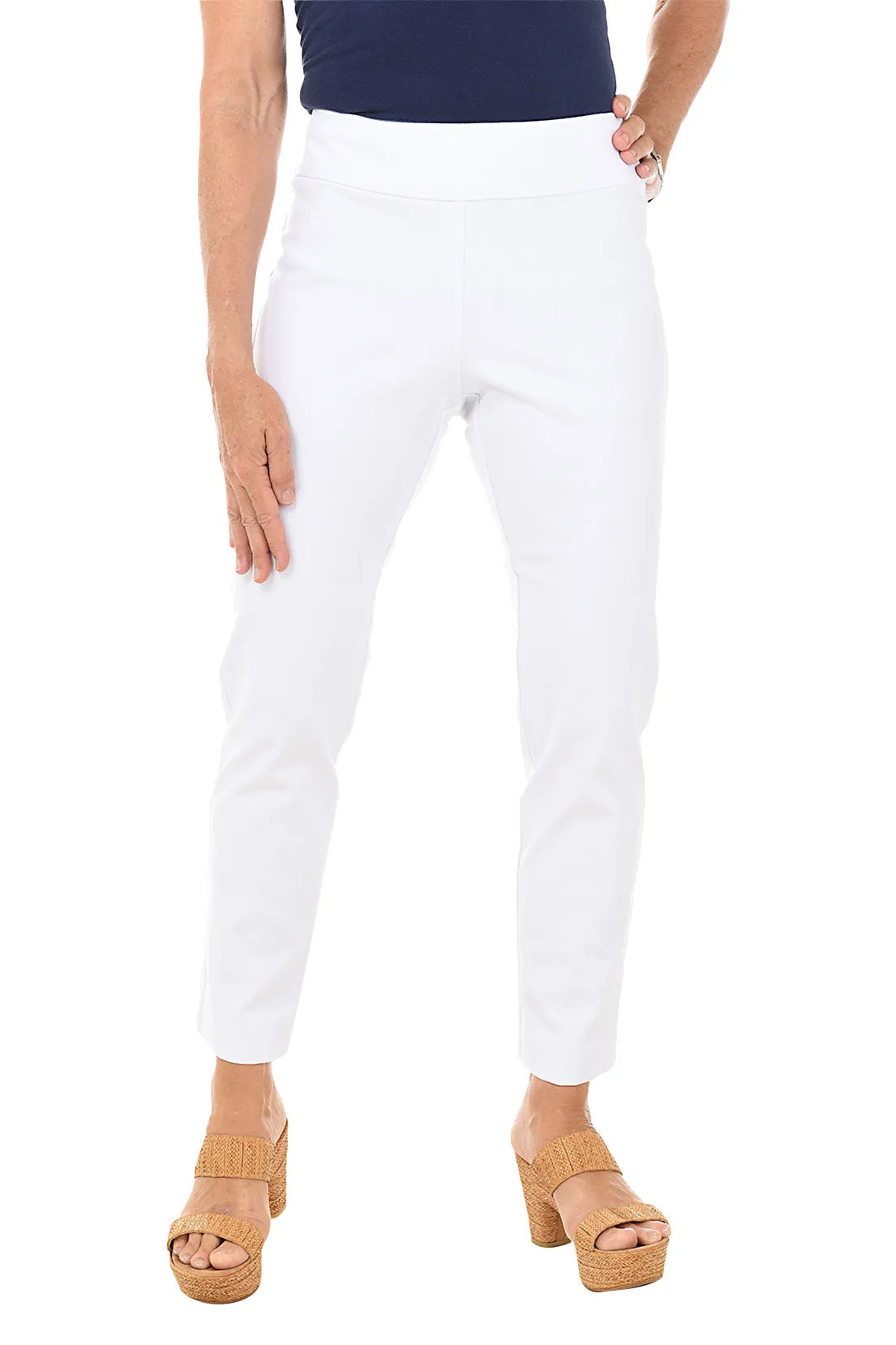 White Denim Pull-On Ankle Pant Outdoor Friendly Versatile Style