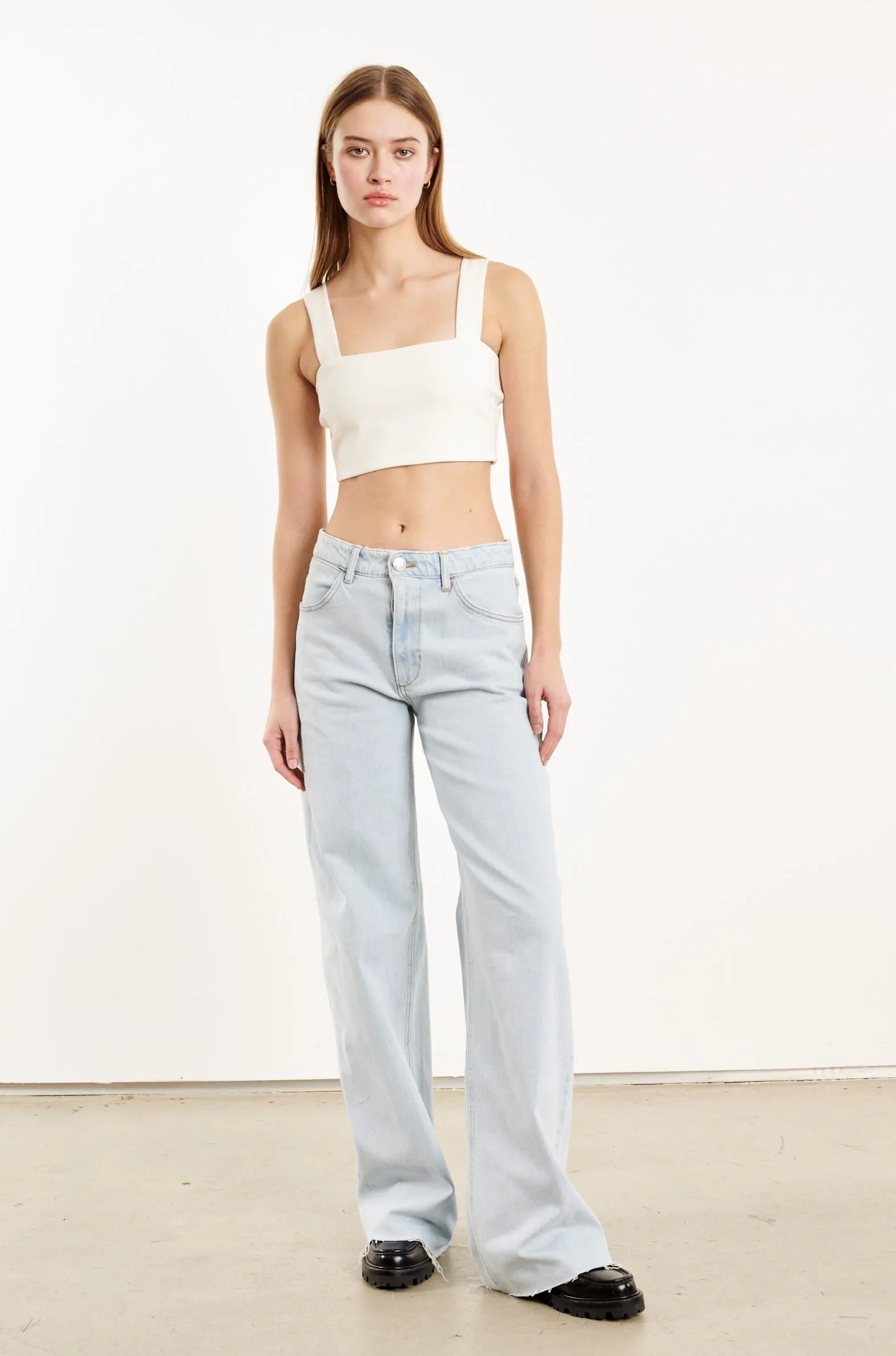 White Micro Tube Top With Straps Sustainable Manufacturing Process